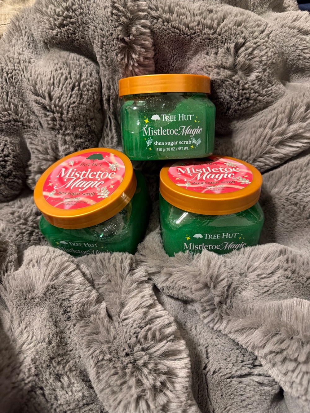 3 X Tree Hut Mistletoe Magic Shea Sugar Scrub 18 oz Holiday Limited Ed